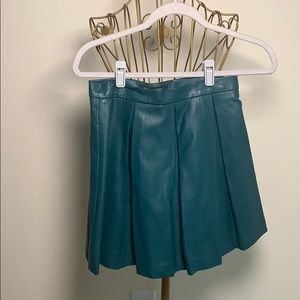 Turquoise Leather Skirt French Connection